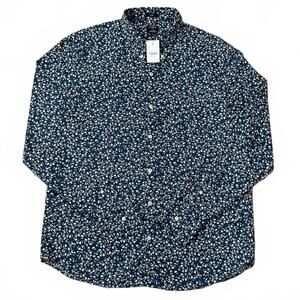 NWT J. Crew Mens Flex Washed Blue Floral Printed Long Sleeve Shirt Slim Size XL